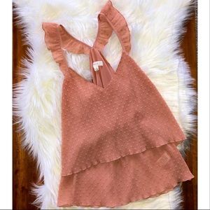 Blouse | blush pink flounsy blouse